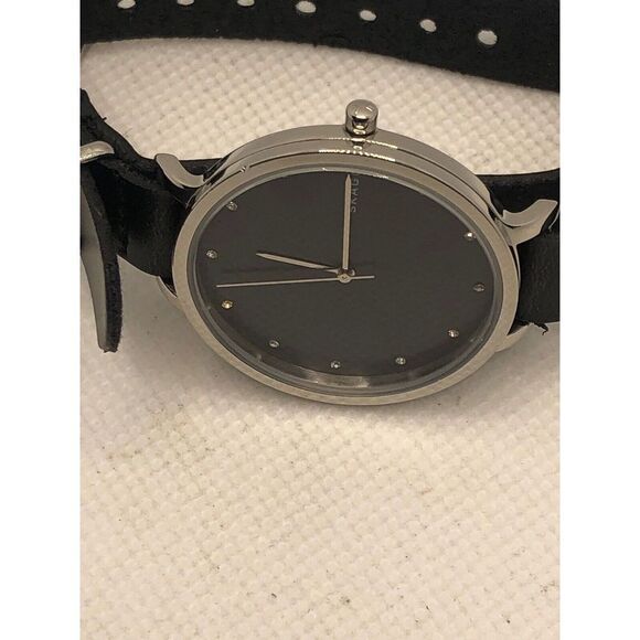 Skagen SKW2582 Women's Black Leather Analog Blue Dial Quartz Genuine Watch KS285 - Picture 6 of 9
